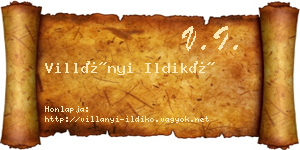 Villányi Ildikó névjegykártya